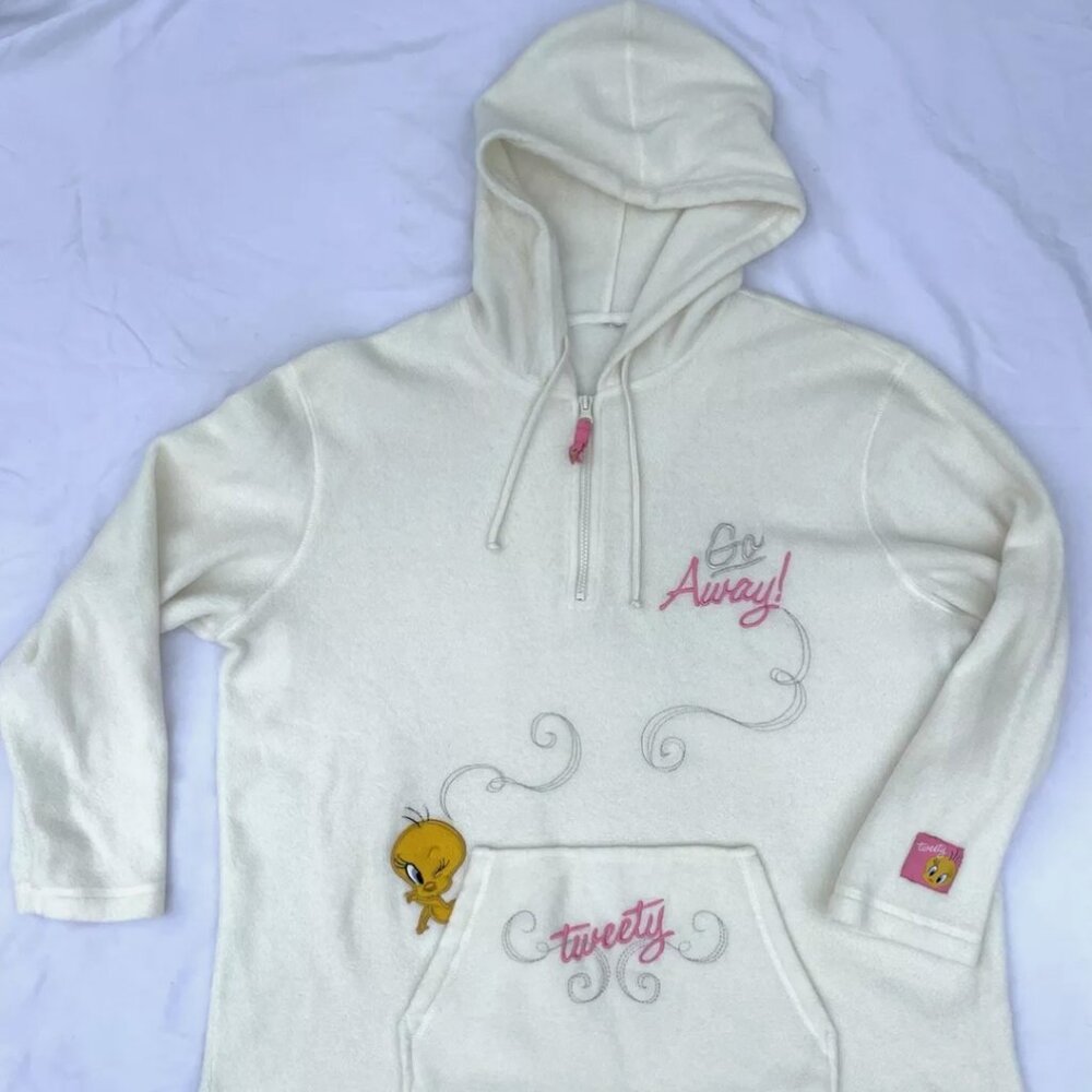 Tweety Bird Looney Tunes GO AWAY Fleece Hoodie WARNER BROTHERS